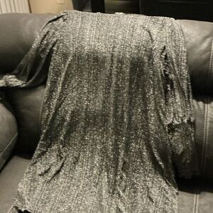 Shimmery Metallic Knit Top - Silver